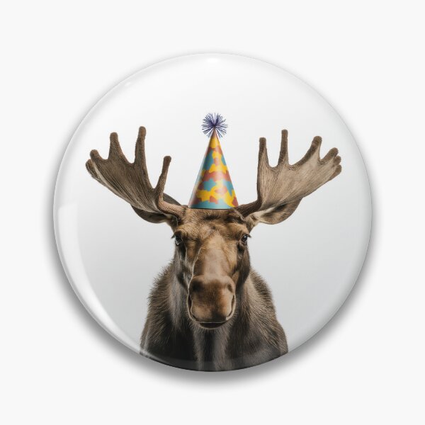 Item preview, Cute Moose with Party Hat Birthday Celebration designed and sold by LazyOwlStore.