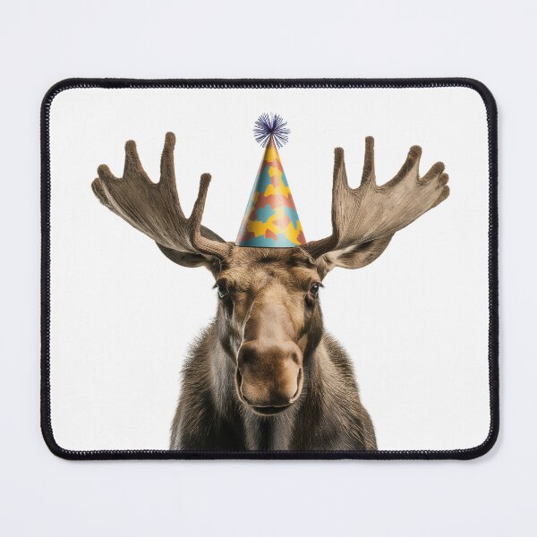 Item preview, Cute Moose with Party Hat Birthday Celebration designed and sold by LazyOwlStore.