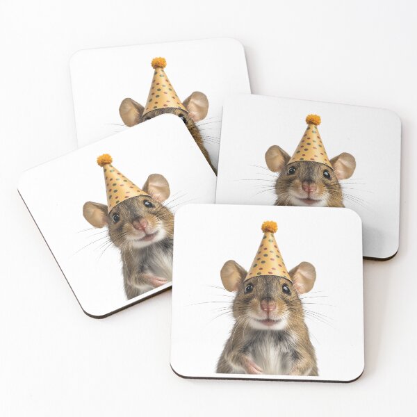 Item preview, Cute Mouse with Party Hat Birthday Celebration designed and sold by LazyOwlStore.