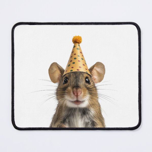 Item preview, Cute Mouse with Party Hat Birthday Celebration designed and sold by LazyOwlStore.