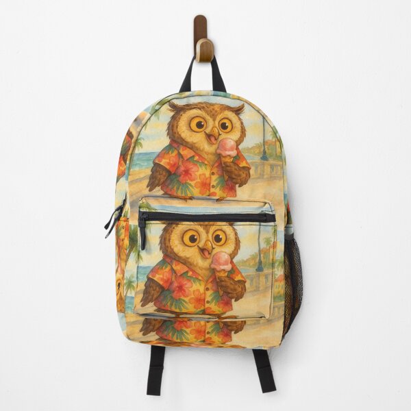 Item preview, Funny eagle owl on the beach designed and sold by Mauswohn.