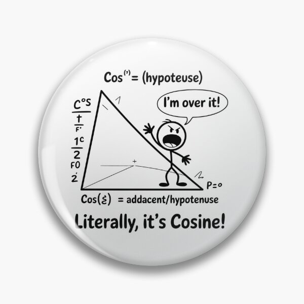Item preview, Geometry Pun T-Shirt – I’m Over It Cosine Math Meme Design designed and sold by PixelMuse2024.