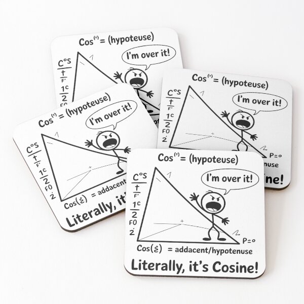 Item preview, Geometry Pun T-Shirt – I’m Over It Cosine Math Meme Design designed and sold by PixelMuse2024.