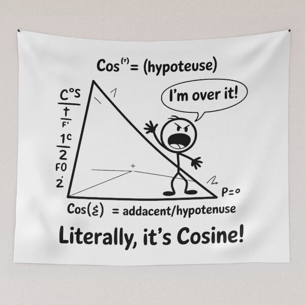 Item preview, Geometry Pun T-Shirt – I’m Over It Cosine Math Meme Design designed and sold by PixelMuse2024.