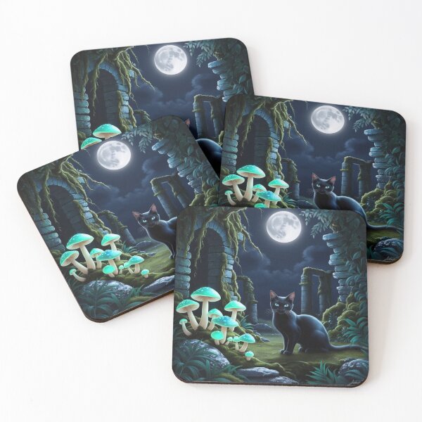 Item preview, Moonlit Magiccore – Cozy Goth Forest with Glowing Mushrooms designed and sold by MarCreativArt.