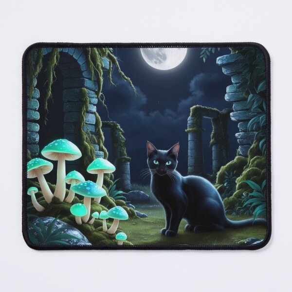 Item preview, Moonlit Magiccore – Cozy Goth Forest with Glowing Mushrooms designed and sold by MarCreativArt.