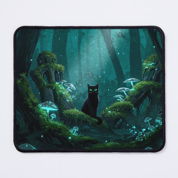 Item preview, Moonlit Magiccore – Cozy Goth Forest with Glowing Mushrooms designed and sold by MarCreativArt.