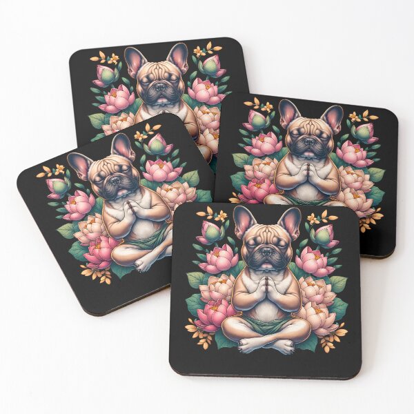 Item preview, French Bulldog Yoga Meditation Aesthetic Lotus Frenchie Lover designed and sold by Kimberley King Art  King Art.