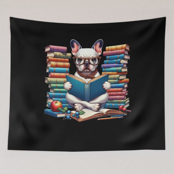Item preview, Frenchie Reading Book Reader Bookworm French Bulldog Lover designed and sold by Kimberley King Art  King Art.