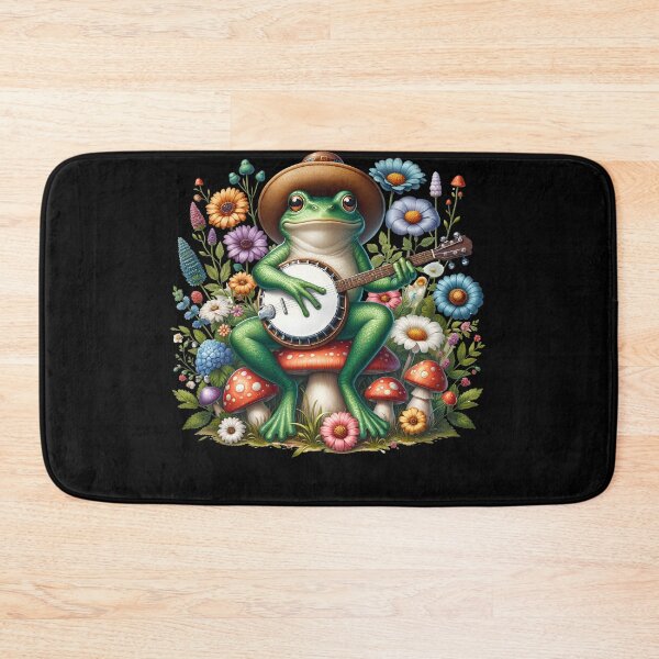 Item preview, Frog Playing Banjo on Mushroom Aesthetic Banjoist Banjo Player designed and sold by Kimberley King Art  King Art.