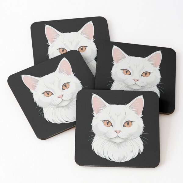 Item preview, White cat with yellow eyes designed and sold by Dakson Design - Fantasy Art.