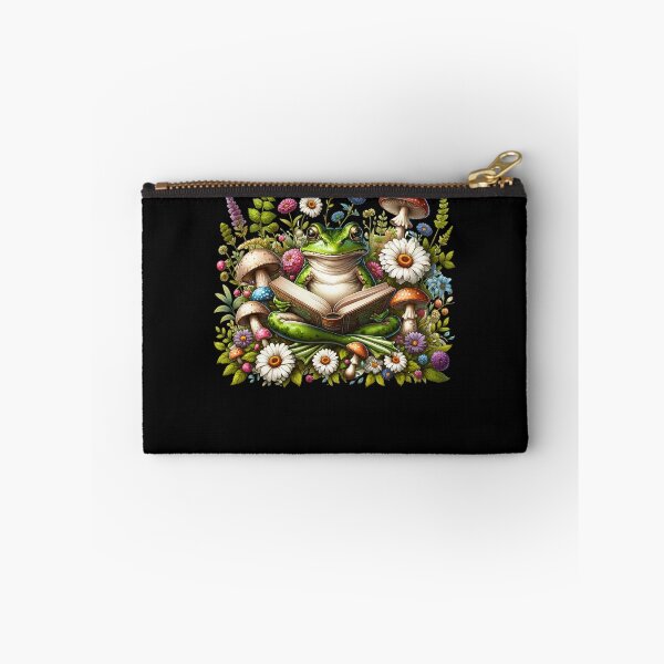 Item preview, Frog Reading Book Reader Book Lover Aesthetic Floral Mushroom designed and sold by Kimberley King Art  King Art.