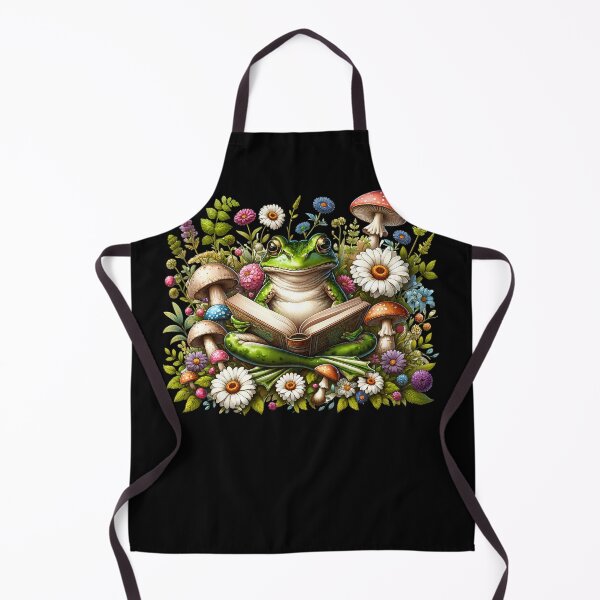 Item preview, Frog Reading Book Reader Book Lover Aesthetic Floral Mushroom designed and sold by Kimberley King Art  King Art.