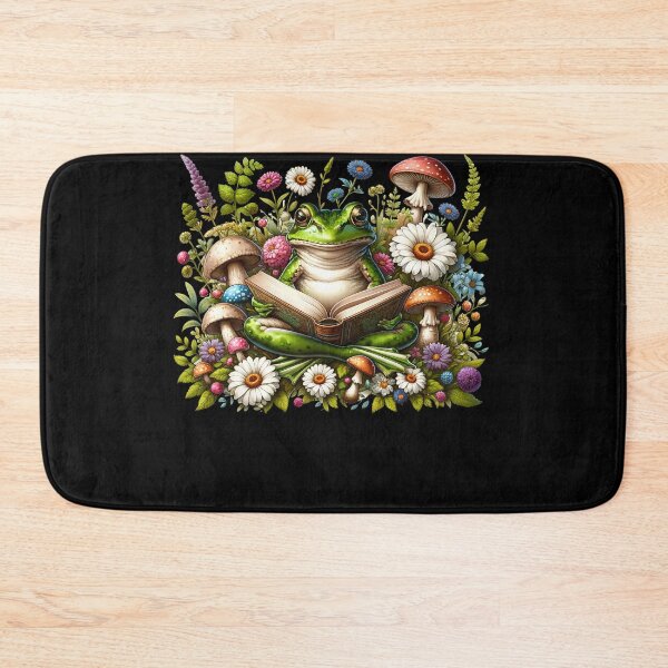 Item preview, Frog Reading Book Reader Book Lover Aesthetic Floral Mushroom designed and sold by Kimberley King Art  King Art.