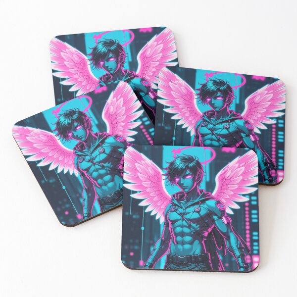 Item preview, Neon Angel Warrior – Cyberpunk Anime Hero designed and sold by Aitor700.
