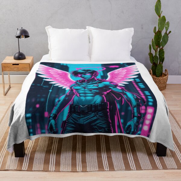 Item preview, Neon Angel Warrior – Cyberpunk Anime Hero designed and sold by Aitor700.