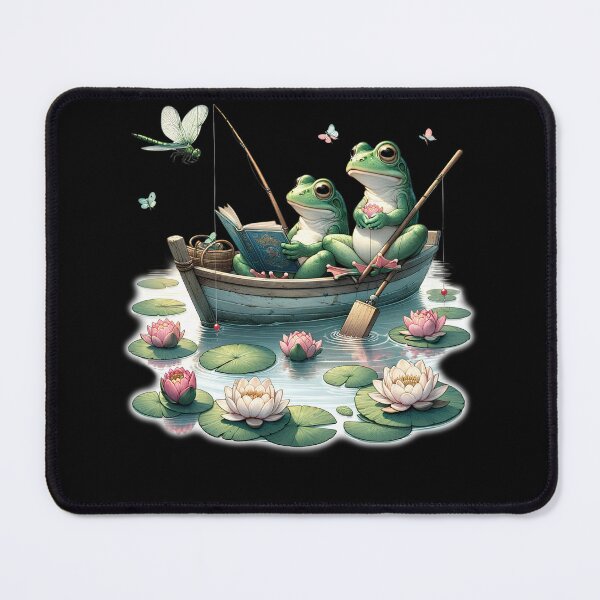 Item preview, Frog 90s Vintage Retro Nature Frog Book Lovers Boho Reader Fishing designed and sold by Kimberley King Art  King Art.