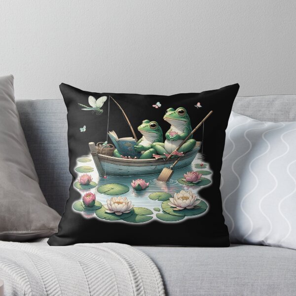 Item preview, Frog 90s Vintage Retro Nature Frog Book Lovers Boho Reader Fishing designed and sold by Kimberley King Art  King Art.