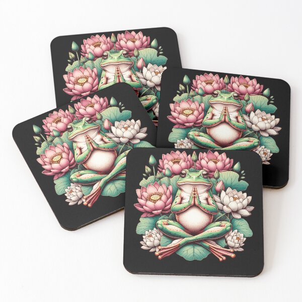 Item preview, Frog Yoga Meditation Aesthetic Lotus Lover designed and sold by Kimberley King Art  King Art.
