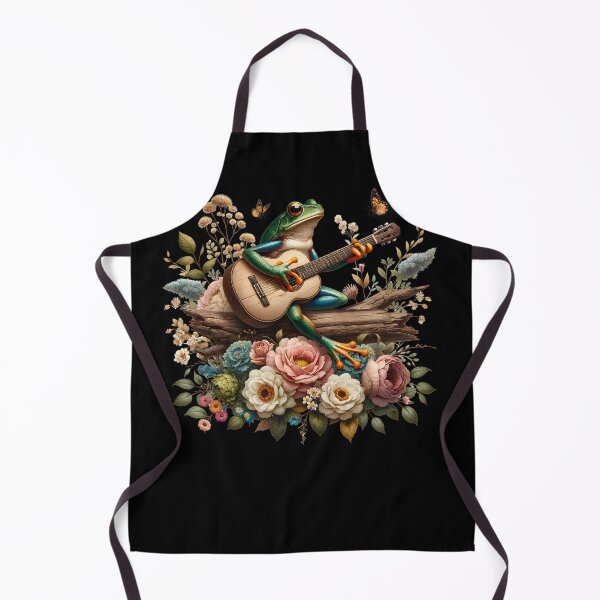 Item preview, Frog Playing Guitar Floral Flower Aesthetics designed and sold by Kimberley King Art King Art.