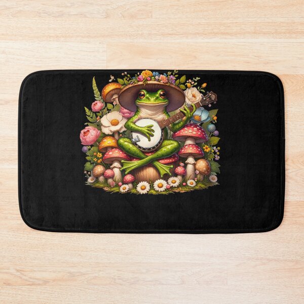 Item preview, Frog Playing Banjo on Mushroom Aesthetic Banjoist Banjo Player designed and sold by Kimberley King Art  King Art.