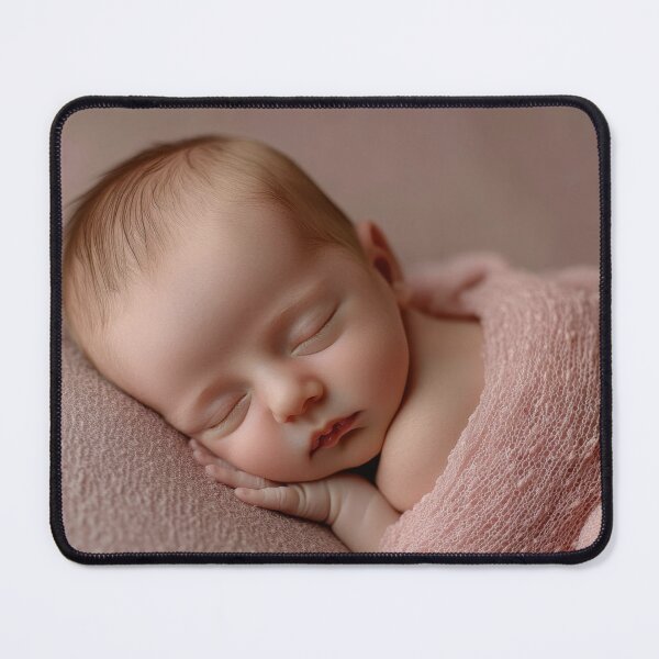 Item preview, Baby peacefully sleeps on fabric designed and sold by anytka.