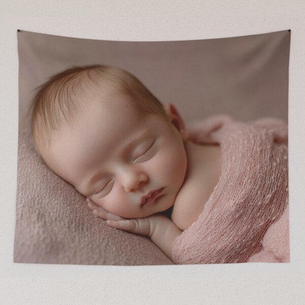 Item preview, Baby peacefully sleeps on fabric designed and sold by anytka.