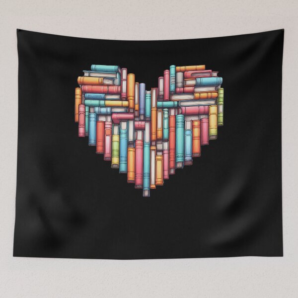Item preview, Book Lover Heart Reader Reading designed and sold by Kimberley King Art  King Art.