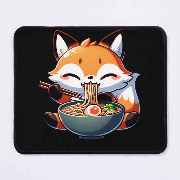 Item preview, Kawaii Fox Eating Ramen Noodle Anime Japanese Food Lover designed and sold by Kimberley King Art King Art.