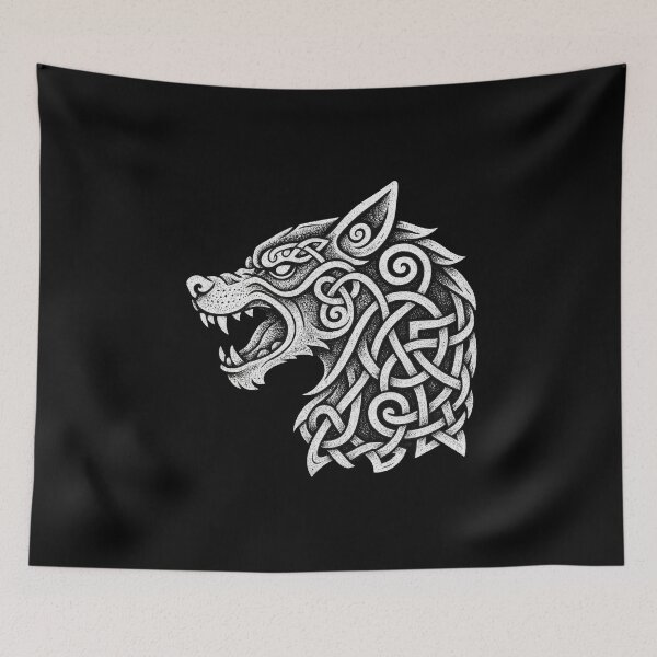Item preview, Fenrir Norse Wolf in Viking Knotwork Style designed and sold by Odd World.