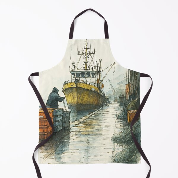 Item preview, Mañana de pescadores en el muelle del puerto designed and sold by Proyava.Art.