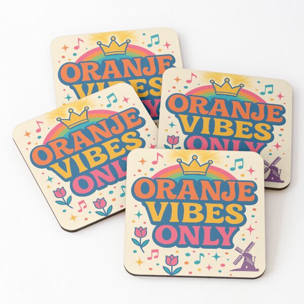 Item preview, Oranje Vibes Only – Retro King's Day DesignCelebrate King’s Day in true Dutch style with this vibrant retro design! Featuring the bold slogan “Oranje Vibes Only,” crowned with a rainbow, tulips, a windmill, and funky music notes, this artwork bursts with  designed and sold by StudioCultura.