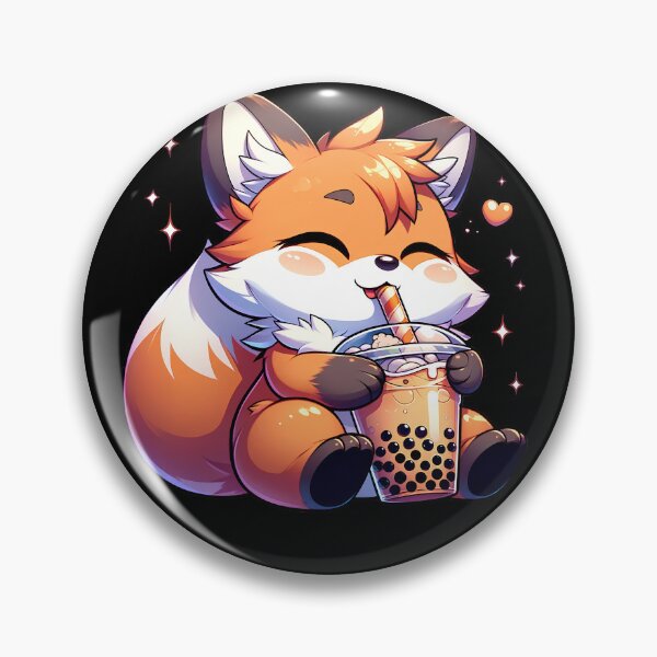 Item preview, Cute Kawaii Fox Drink Bubble Tea Milk Tea Lover designed and sold by Kimberley King Art  King Art.