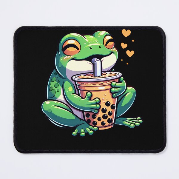 Item preview, Cute Kawaii Frog Drink Bubble Tea Milk Tea Lover designed and sold by Kimberley King Art King Art.