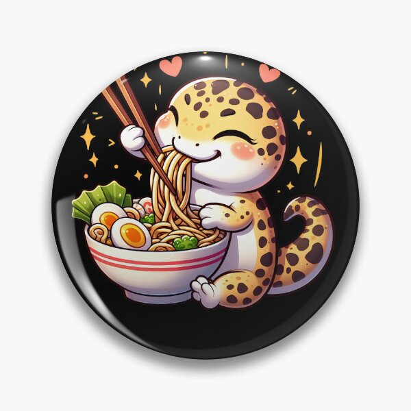 Artikelvorschau, Kawaii Leopardgecko isst Ramen-Nudeln Anime Liebhaber japanischer Küche entworfen und verkauft von Kimberley King Art  King Art.
