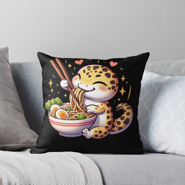 Artikelvorschau, Kawaii Leopardgecko isst Ramen-Nudeln Anime Liebhaber japanischer Küche entworfen und verkauft von Kimberley King Art King Art.