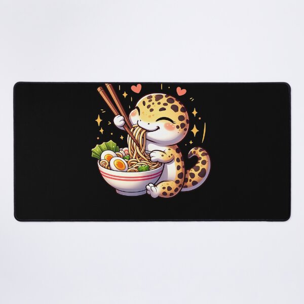 Item preview, Kawaii Leopard Gecko Eating Ramen Noodle Anime Japanese Food Lover designed and sold by Kimberley King Art  King Art.