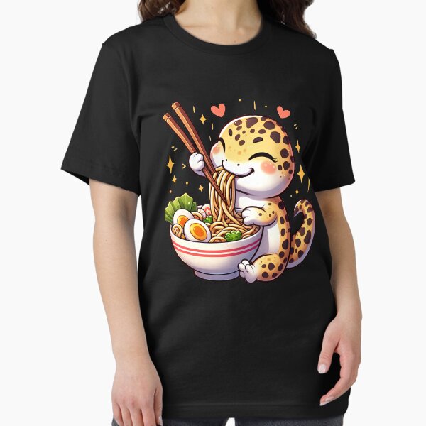 Item preview, Kawaii Leopard Gecko Eating Ramen Noodle Anime Japanese Food Lover designed and sold by Kimberley King Art  King Art.