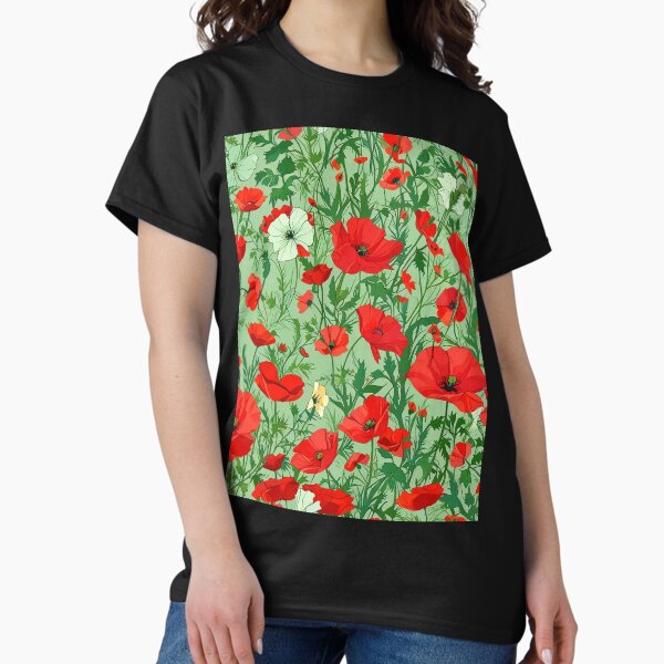 Item preview, Wild Poppies Flower Green Red designed and sold by CoolPixels.