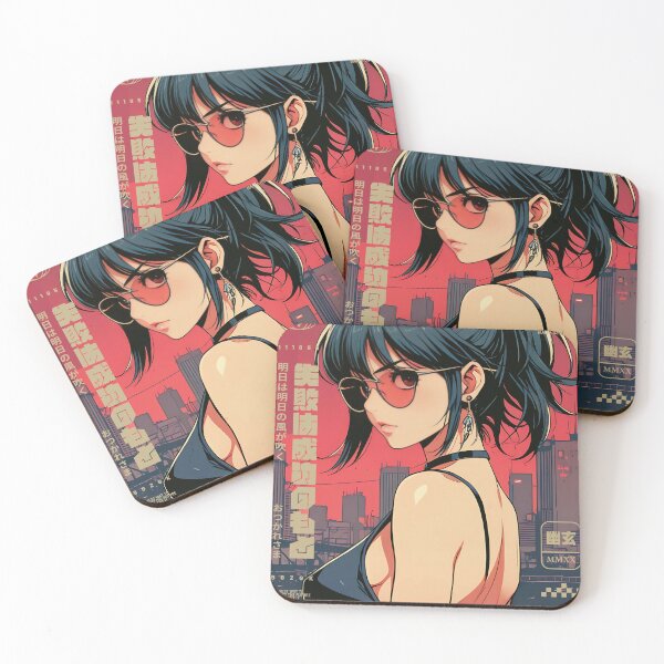 Item preview, Cute Japanese girl with glasses at sunset designed and sold by BOZGO.