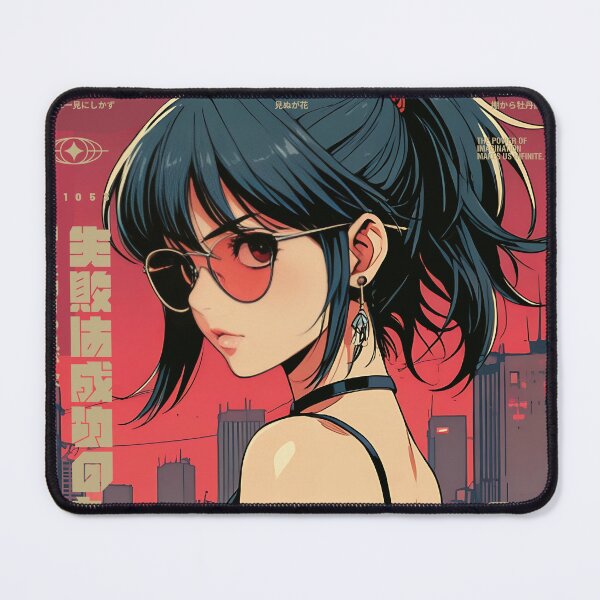 Item preview, Cute Japanese girl with glasses at sunset designed and sold by BOZGO.