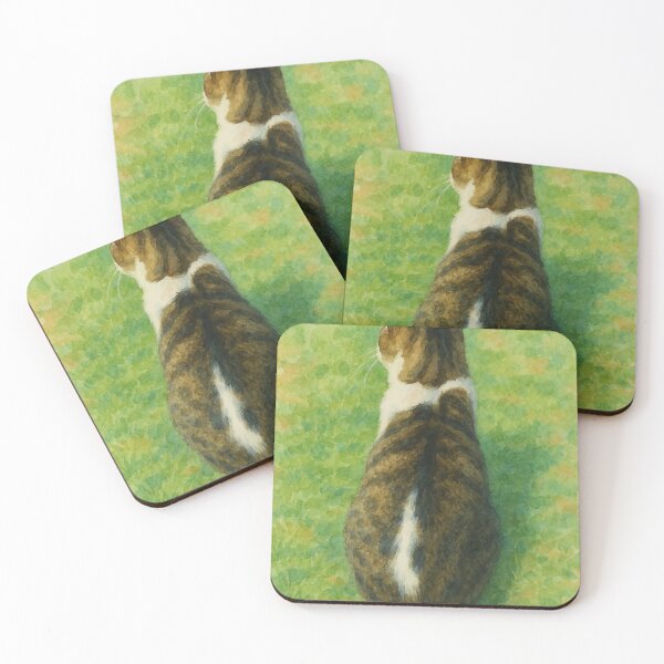 Item preview, Back View of a Cat – Watercolor Style Garden Scene designed and sold by Pacika.