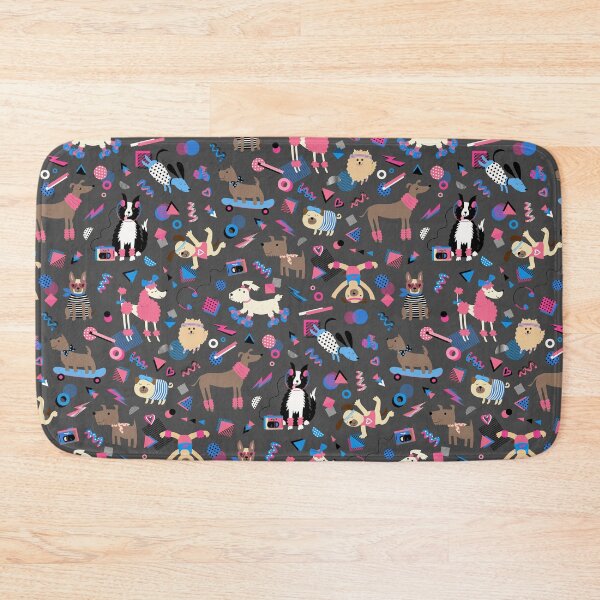 Item preview, 80s Memphis Style dogs on charcoal - cute pattern by Cecca Designs designed and sold by Cecca-Designs.