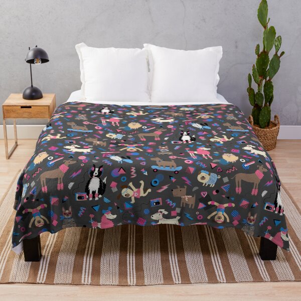 Item preview, 80s Memphis Style dogs on charcoal - cute pattern by Cecca Designs designed and sold by Cecca-Designs.