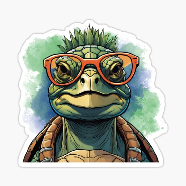 Vista previa del artículo con la obra «Tortuga guerrera mohawk geek», diseñado y vendido por PunifyHQ.