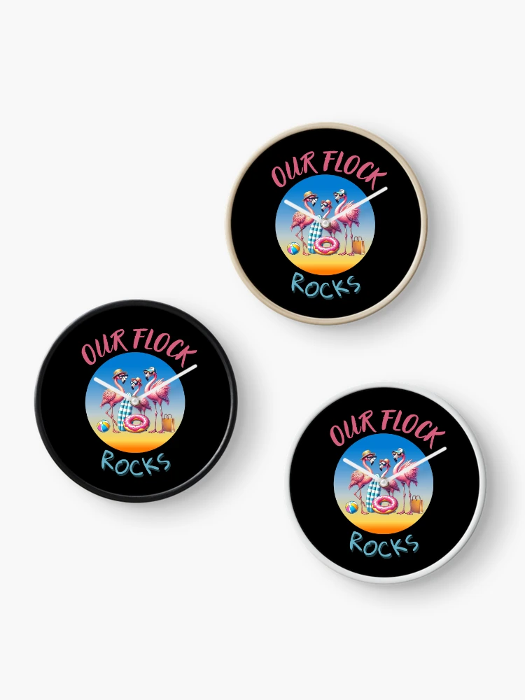 Thumbnail 3 of 4, Clock, Our Flock Rocks designed and sold by Naitsebas.