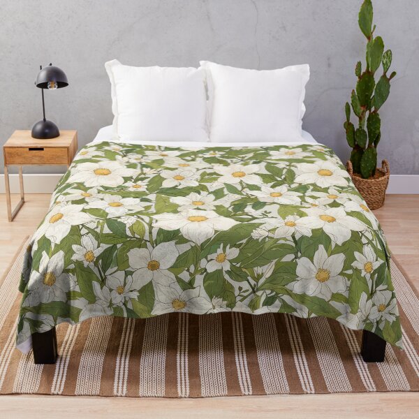 Item preview, White Flowers and Green Leaves designed and sold by CoolPixels.