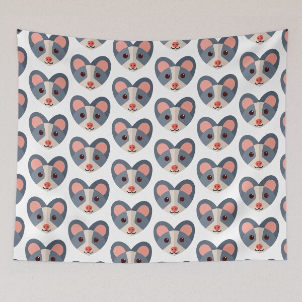 Item preview, Grey rodent face on a heart designed and sold by jazzydevil.