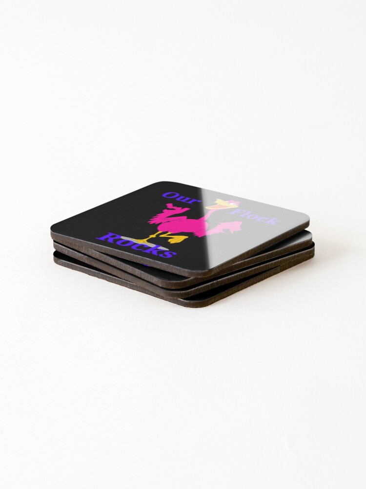 Thumbnail 4 of 5, Coasters (Set of 4), Our Flock Rocks  designed and sold by TheEndDesign.