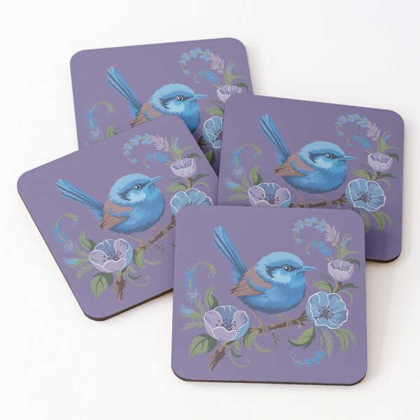 Item preview, Splendid Fairywren Vintage Botanical Bird Art designed and sold by BirdsnStuff.